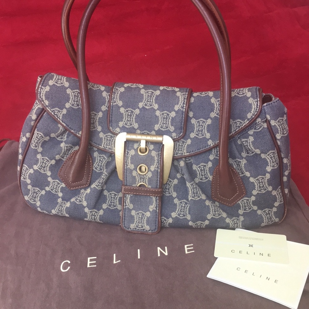 Lowest!! RARE Authentic Celine signature satchel